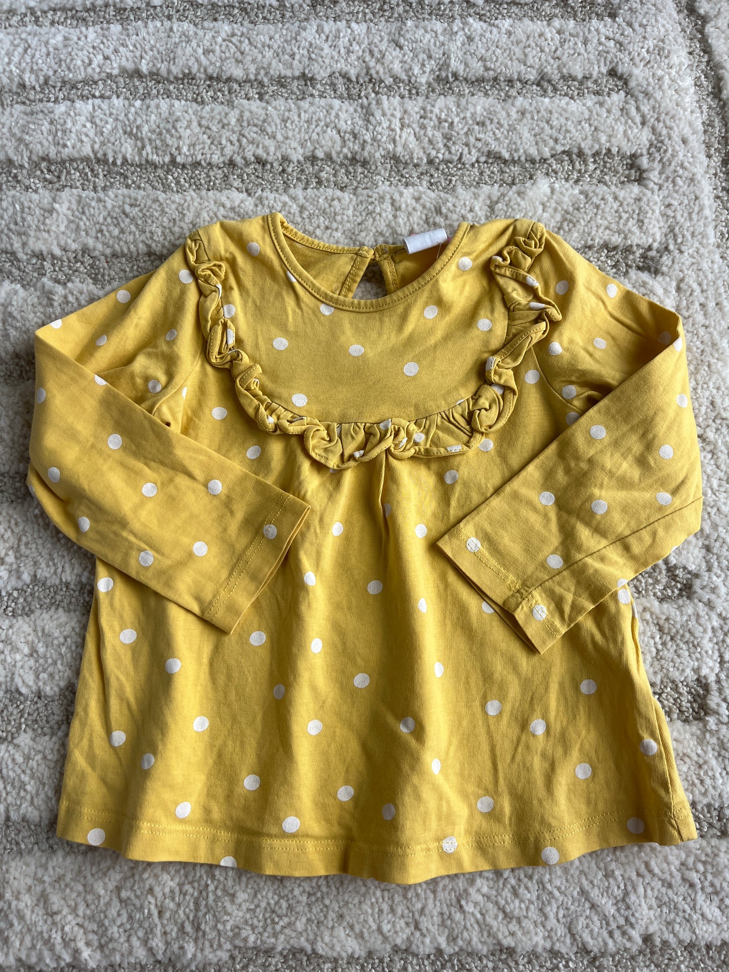 T-shirt à manches longues jaune avec pois blancs H&M - 86 cm