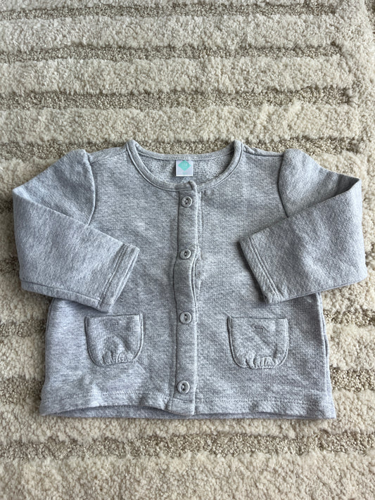Cardigan à manches longues gris avec détails argentés et poches Tex - 18 mois