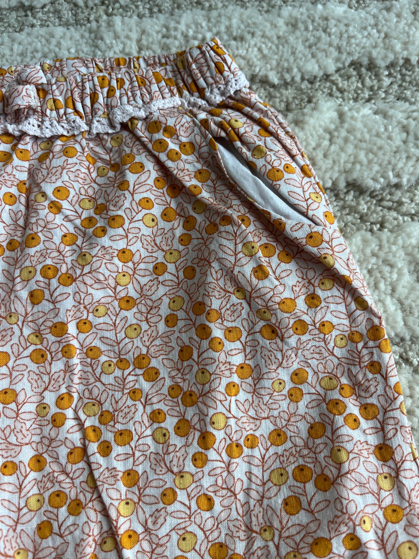 Pantalon motifs oranges avec détails en dentelle Sergent Major - 18 mois