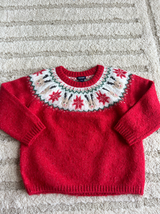 Pull de Noël à manches longues rouge Kiabi - 24 mois