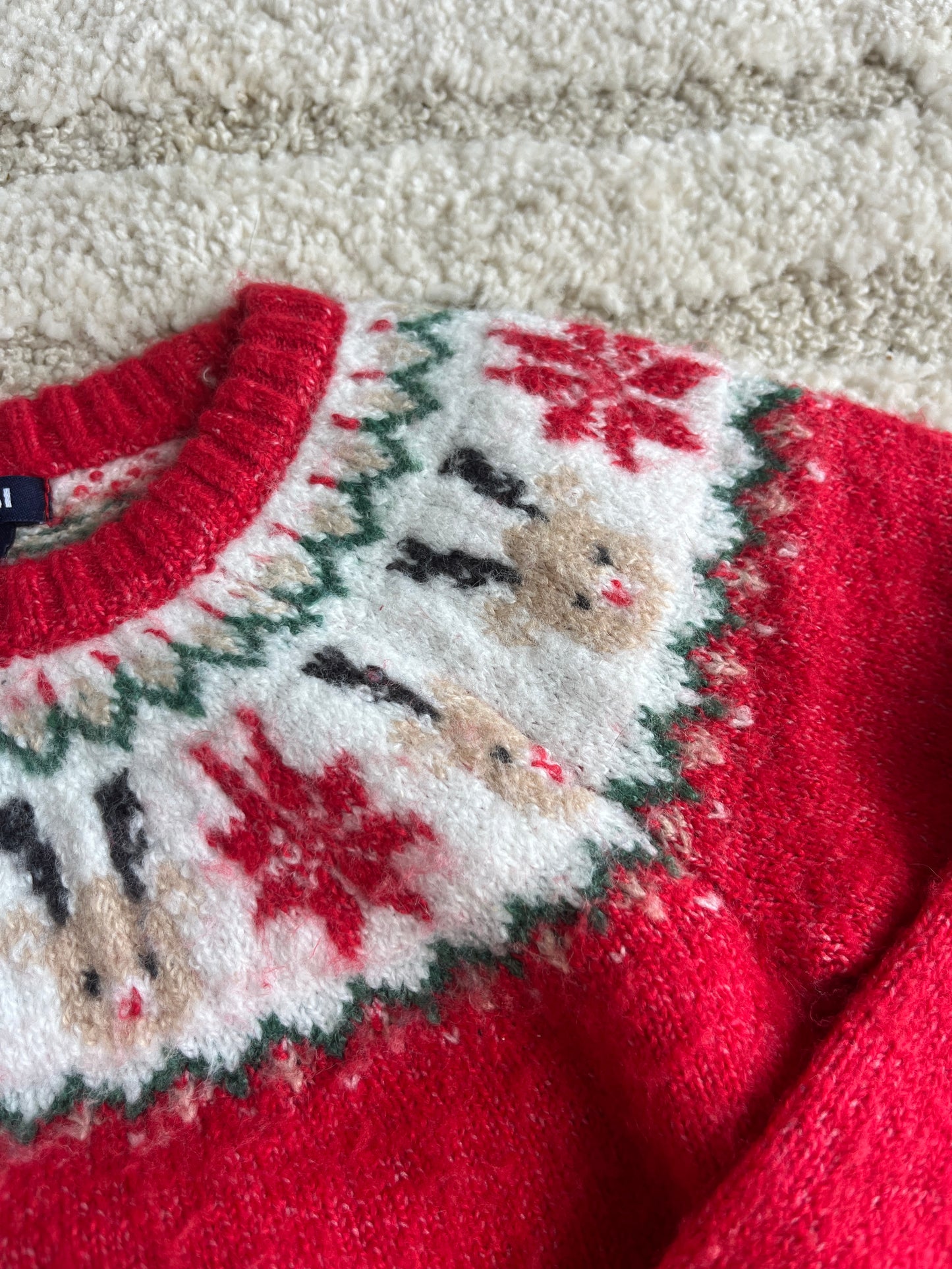 Pull de Noël à manches longues rouge Kiabi - 24 mois