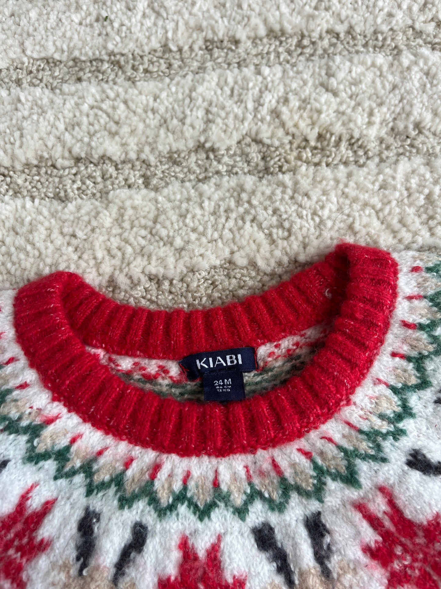 Pull de Noël à manches longues rouge Kiabi - 24 mois