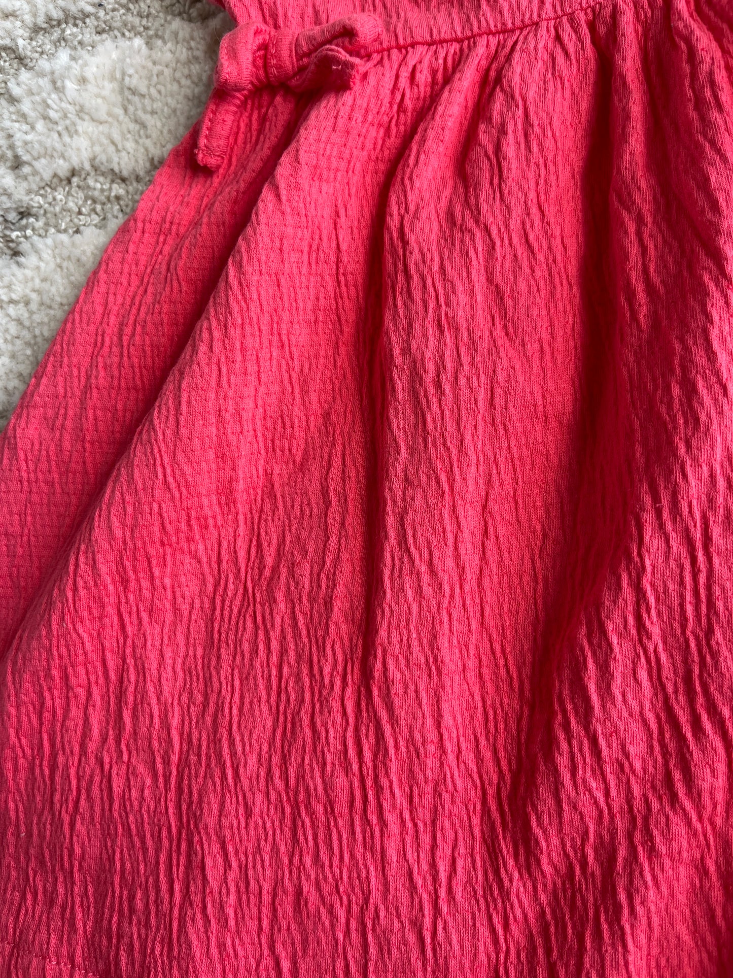 Robe sans manches rose fluo gaze de coton - 24 mois
