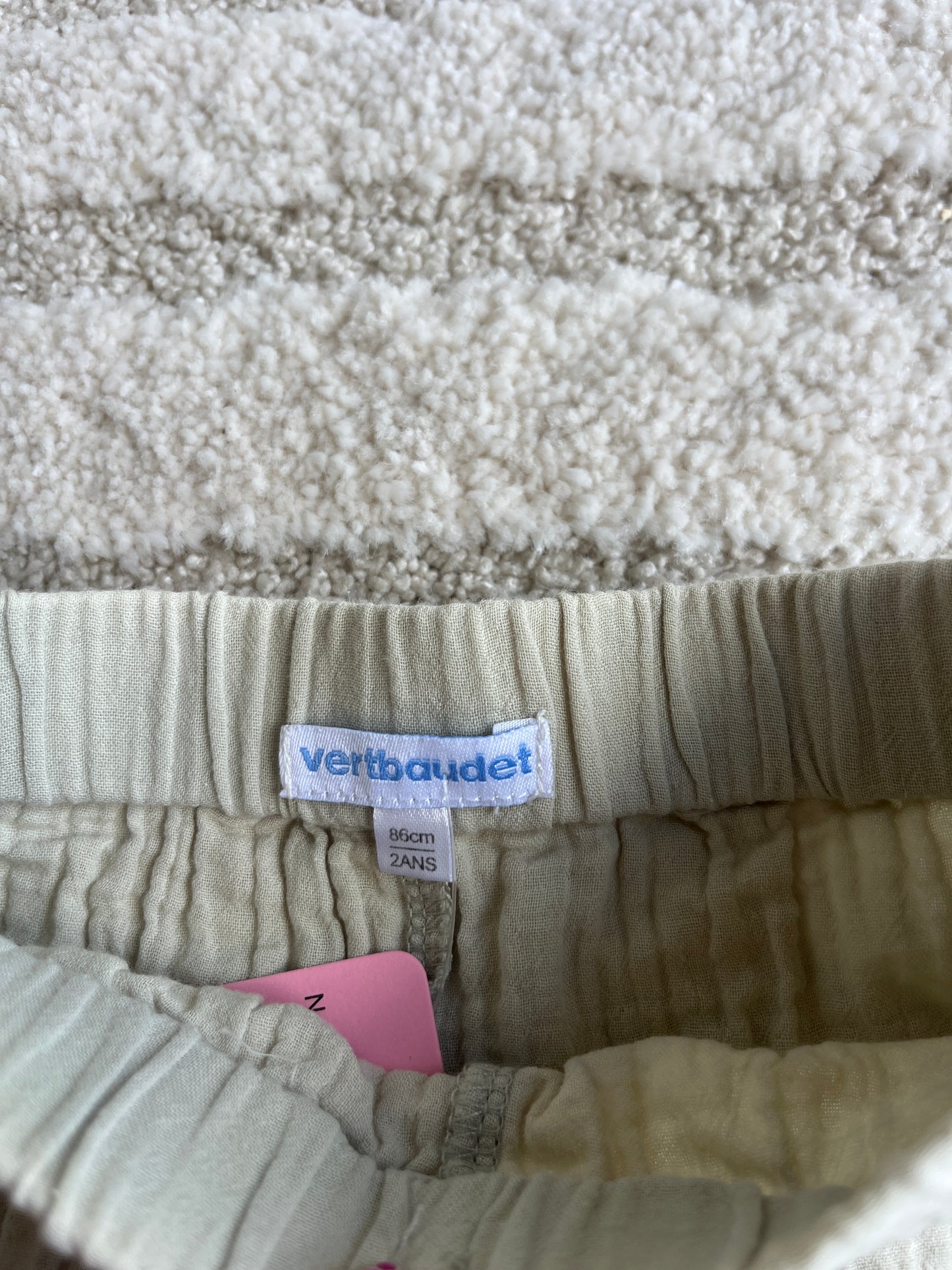 Short kaki clair gaze de coton Vertbaudet - 2 ans