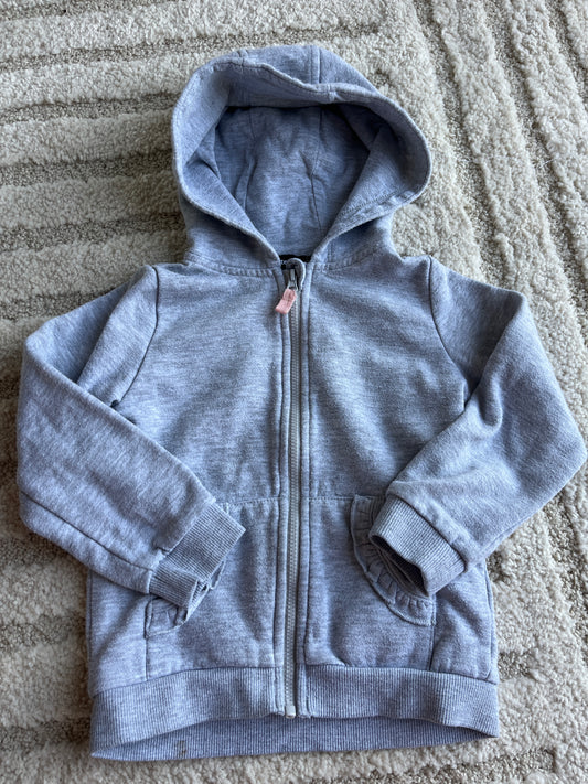 Gilet à manches longues et à capuche gris à zip - 98 cm