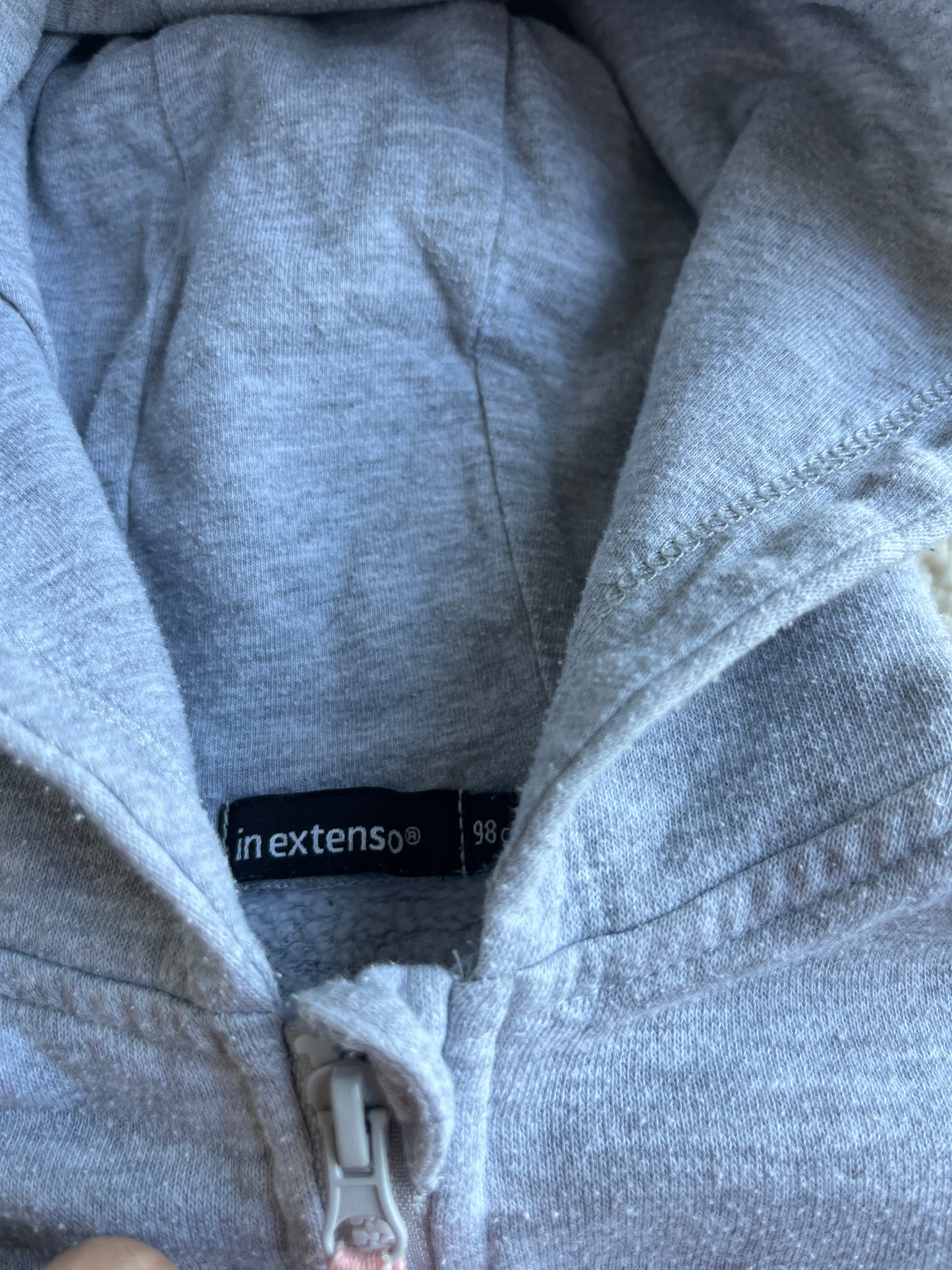 Gilet à manches longues et à capuche gris à zip - 98 cm