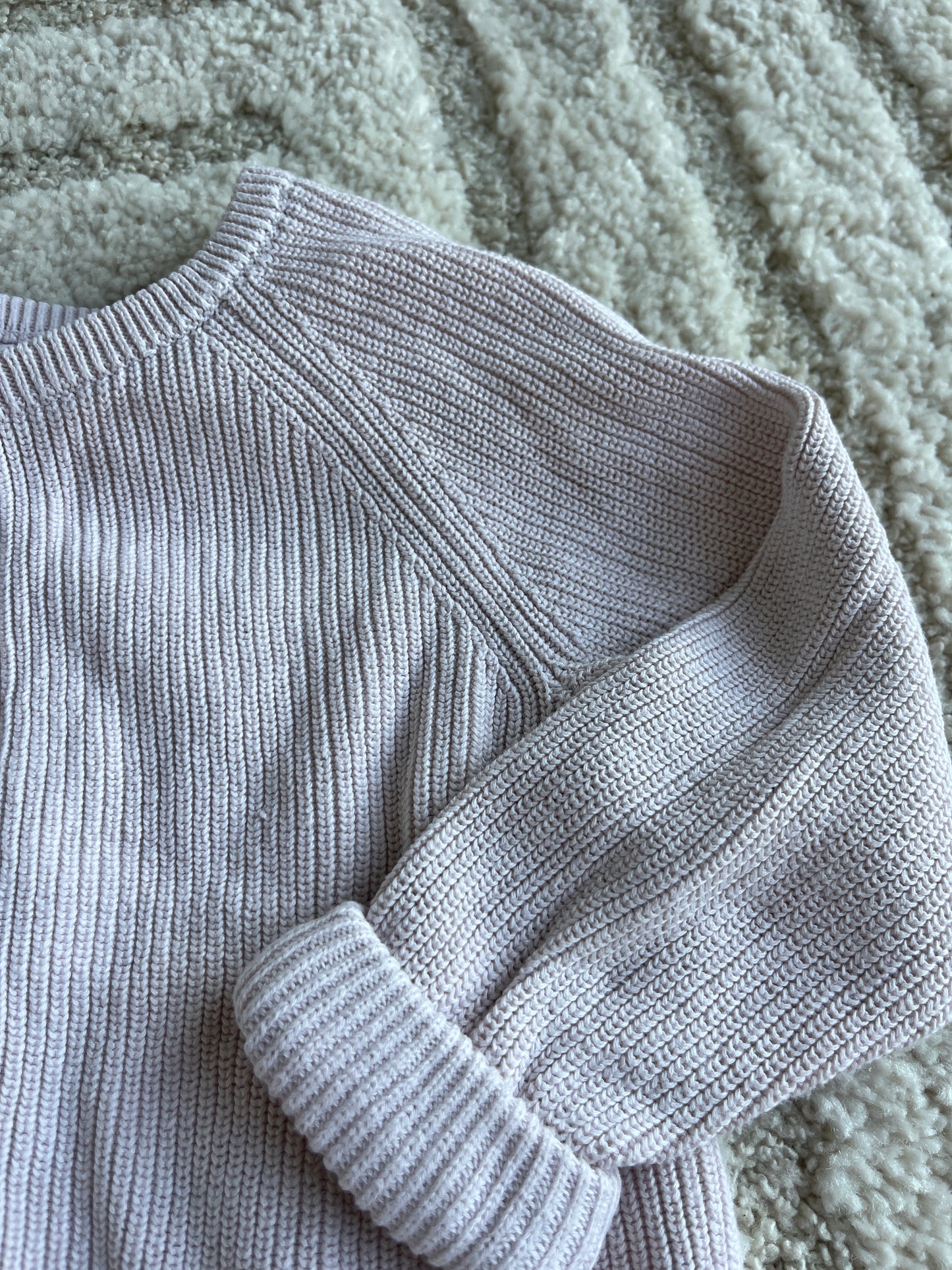 Cardigan en maille à manches longues rose pale TAO - 36 mois