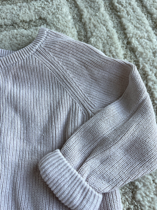 Cardigan en maille à manches longues rose pale TAO - 36 mois