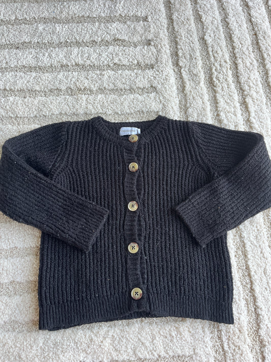 Cardigan en maille à manches longues noire Orchestra - 36 mois