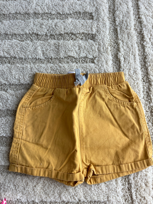 Short moutarde avec noeud argenté Mes Petits Cailloux - 36 mois