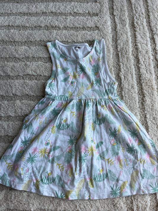 Robe sans manches été blanche motifs palmiers - 3 ans