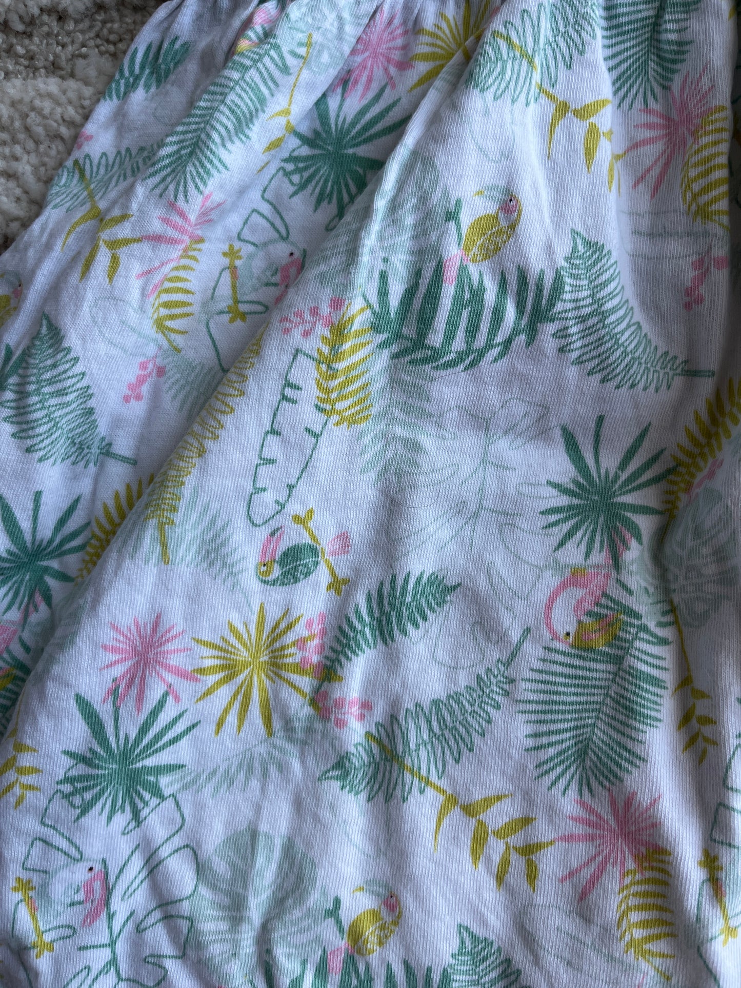 Robe sans manches été blanche motifs palmiers - 3 ans
