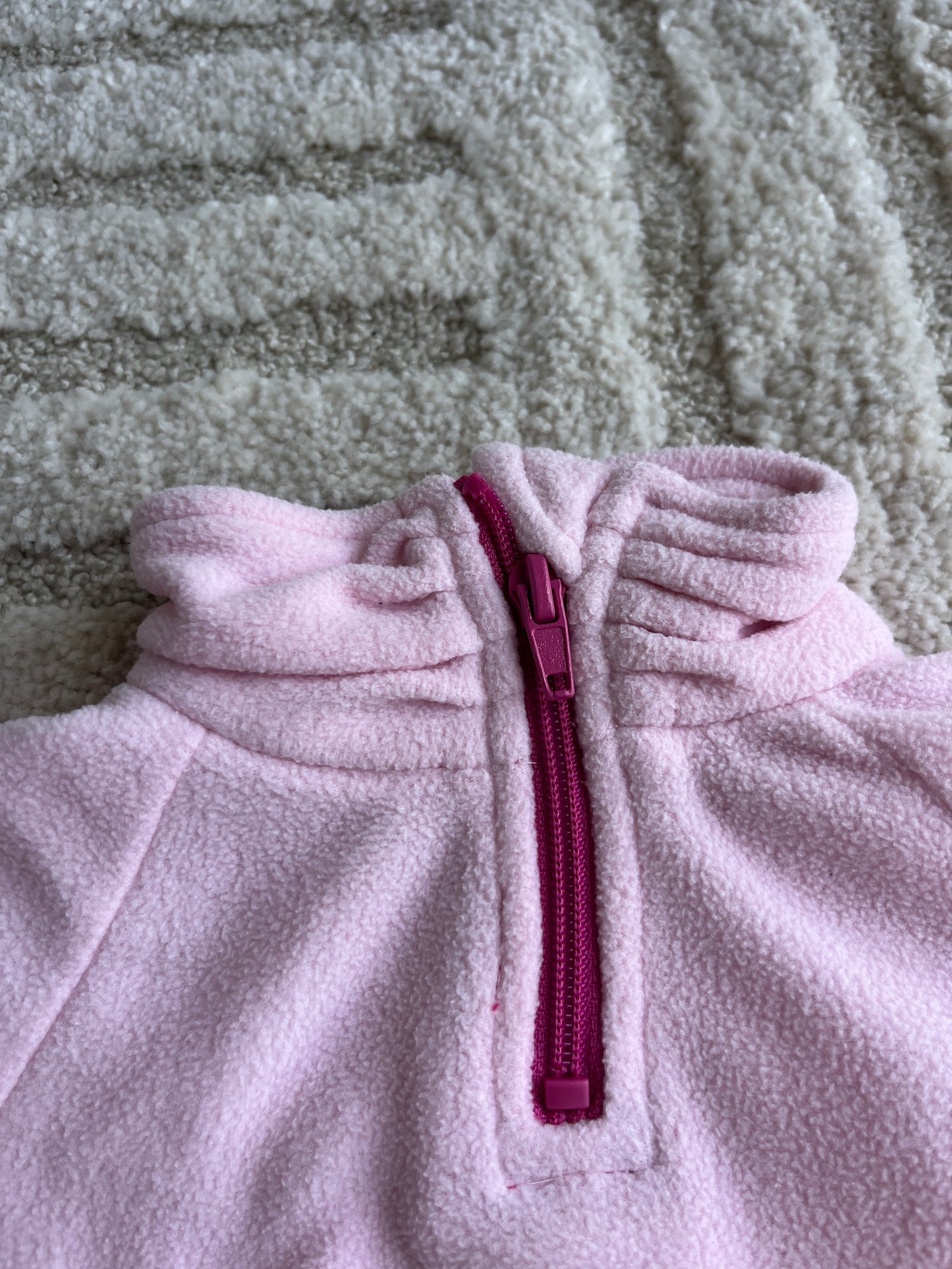 Veste à manches longues polaire rose demi zip - 3 ans