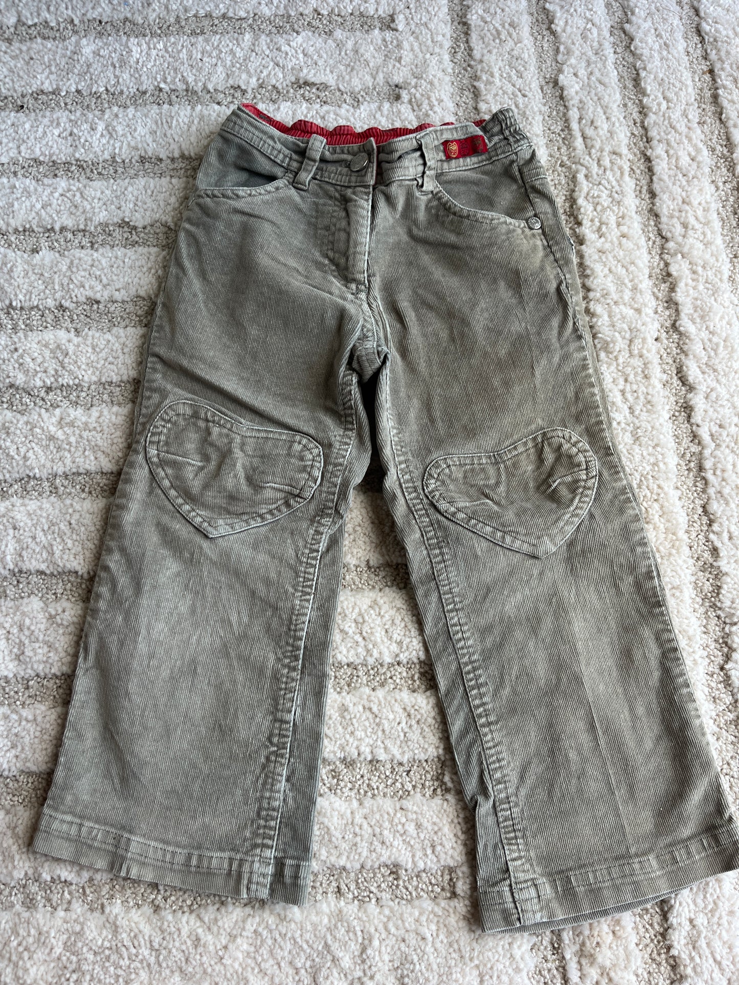 Pantalon kaki en velours côtelé poches en cœurs - 3 ans