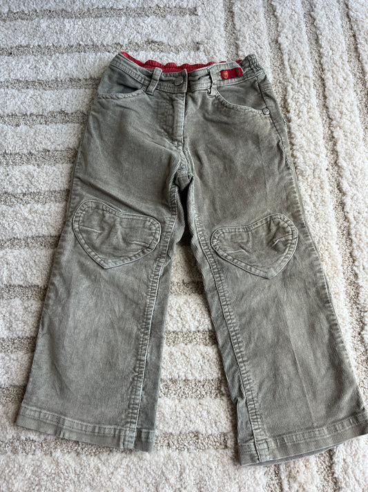 Pantalon kaki en velours côtelé poches en cœurs - 3 ans