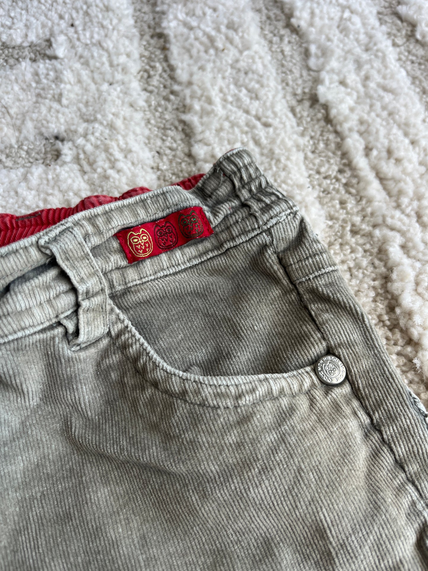 Pantalon kaki en velours côtelé poches en cœurs - 3 ans
