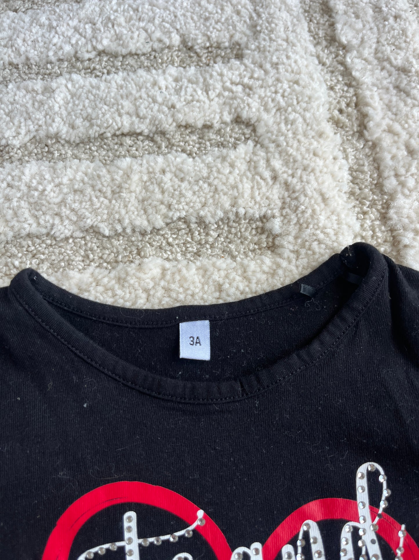 T-shirt à manches longues noir « cute and glam forever » - 3 ans