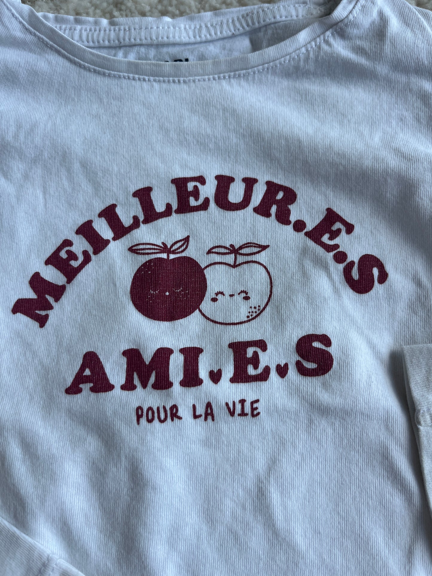 T-shirt à manches longues blanc « meilleures amies pour la vie » - 36 mois