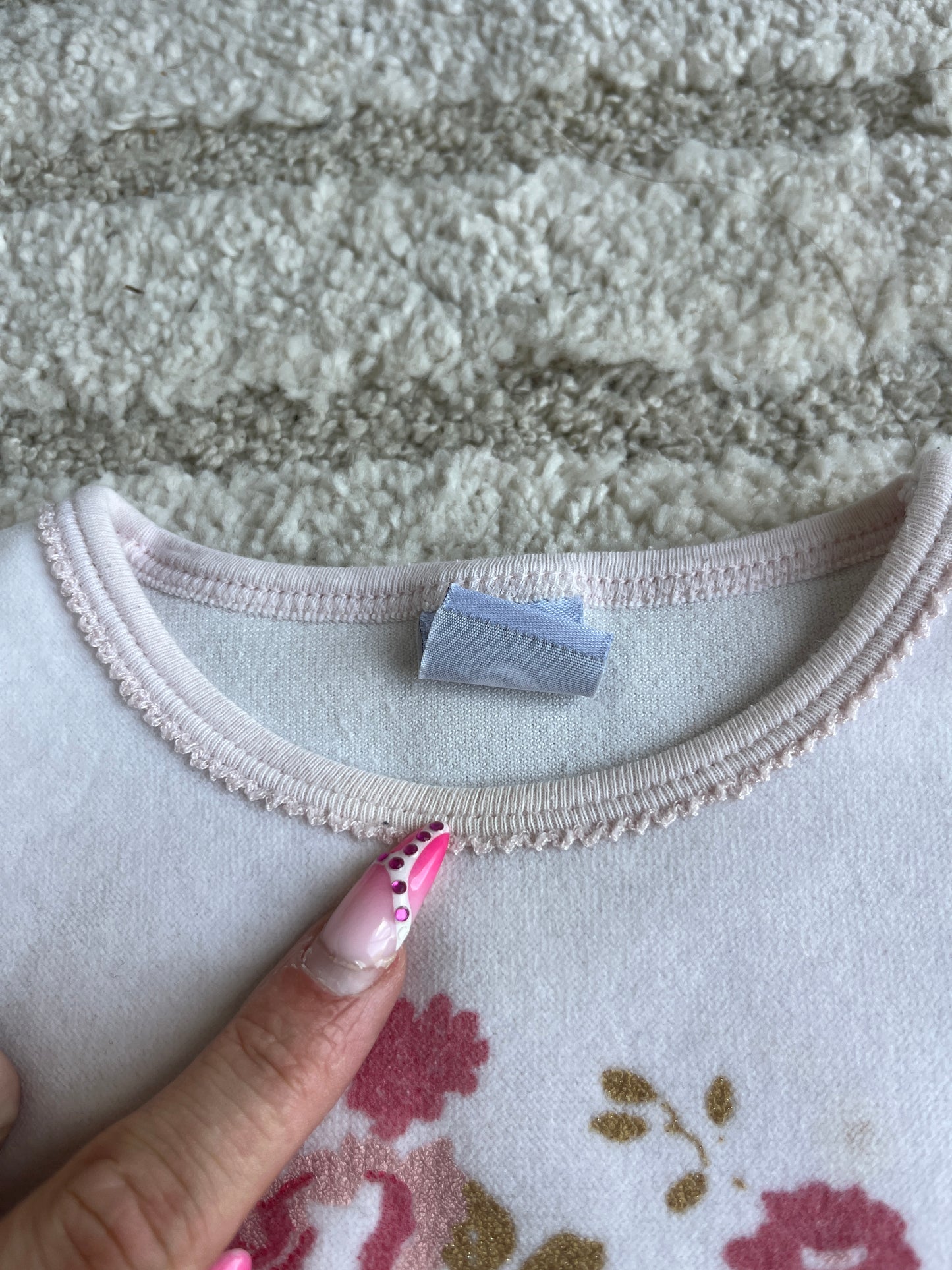 Pyjama 2 pièces velours fleurs rose Petit Bateau - 3 ans
