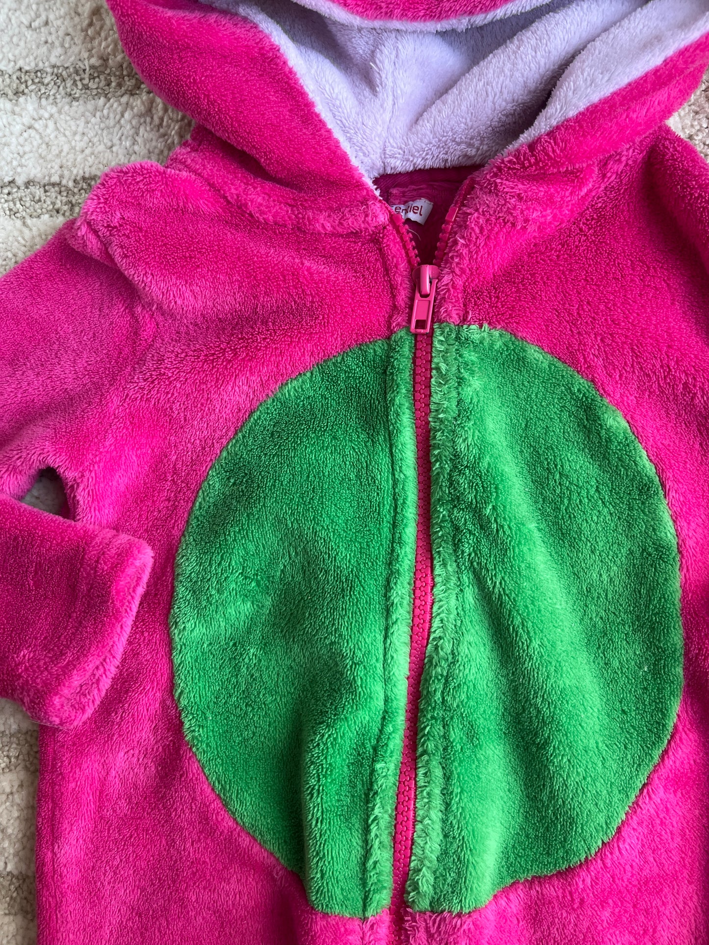 Surpyjama en velours grenouille fuchsia - 3 ans