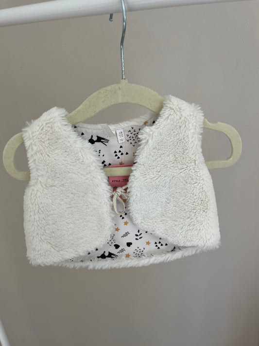 Gilet sans manches blanc intérieur animaux - 1 mois