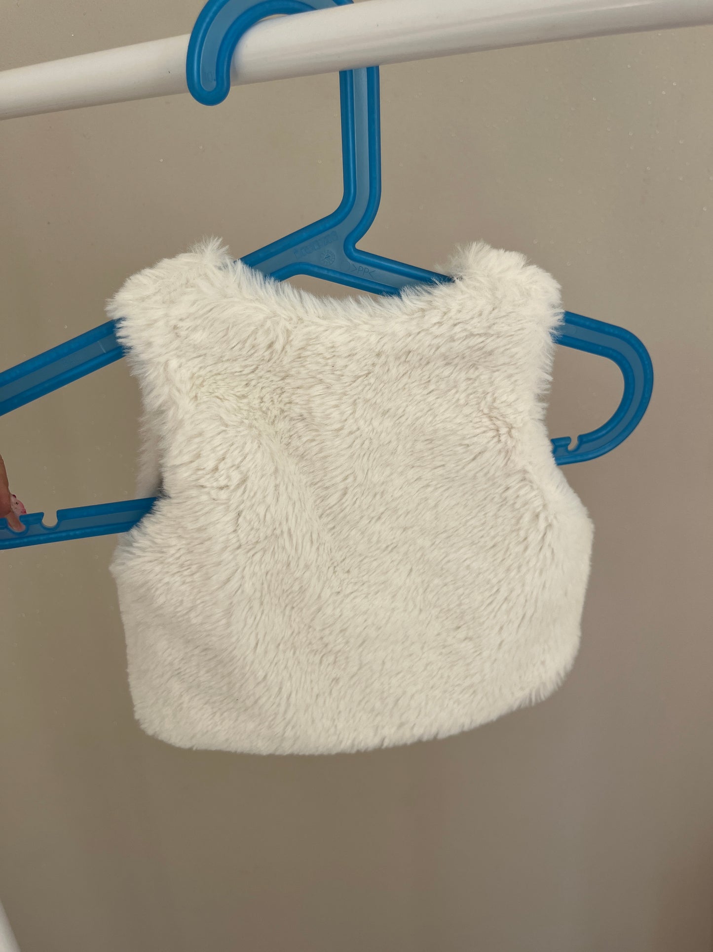 Gilet sans manches blanc intérieur pois Grain de Blé - 3 mois