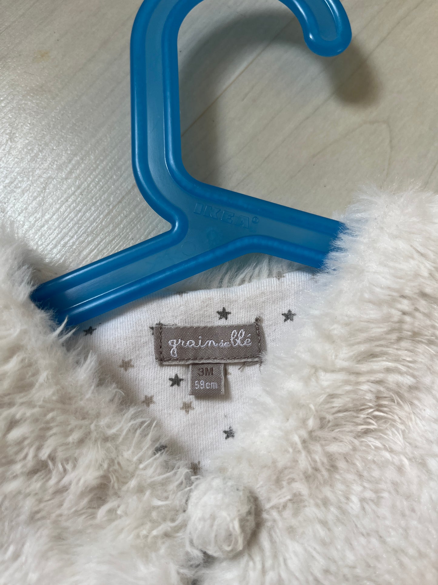 Gilet sans manches blanc intérieur pois Grain de Blé - 3 mois
