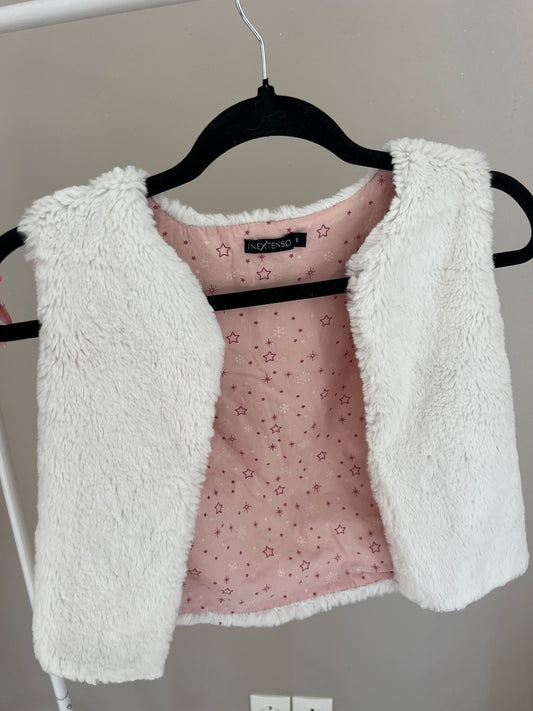 Gilet sans manches blanc moumoute - 8 ans