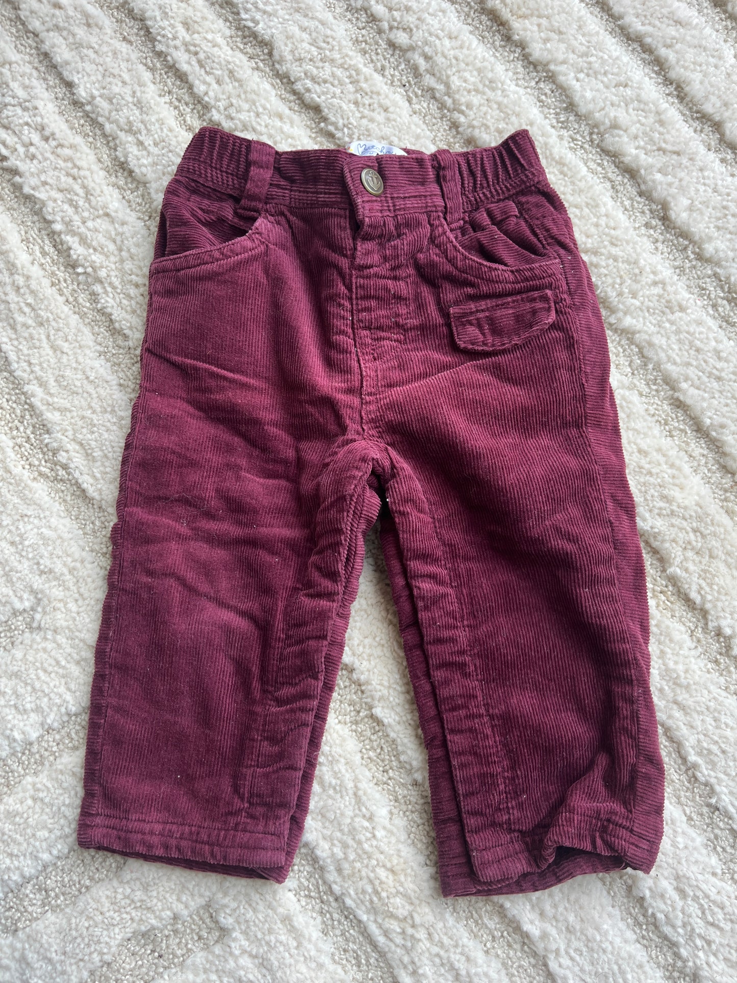 Pantalon prune en velours côtelé Kitchoun - 12 mois
