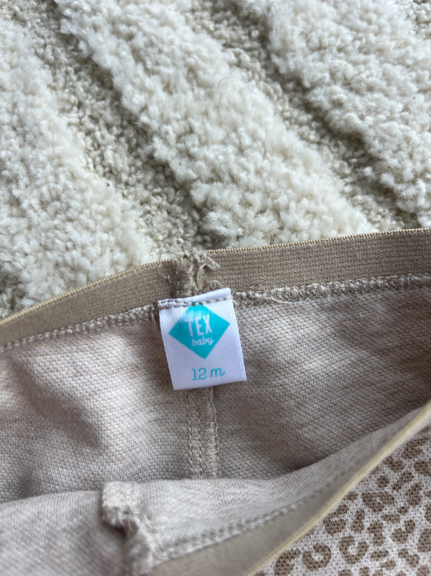 Legging beige motif léopard - 12 mois