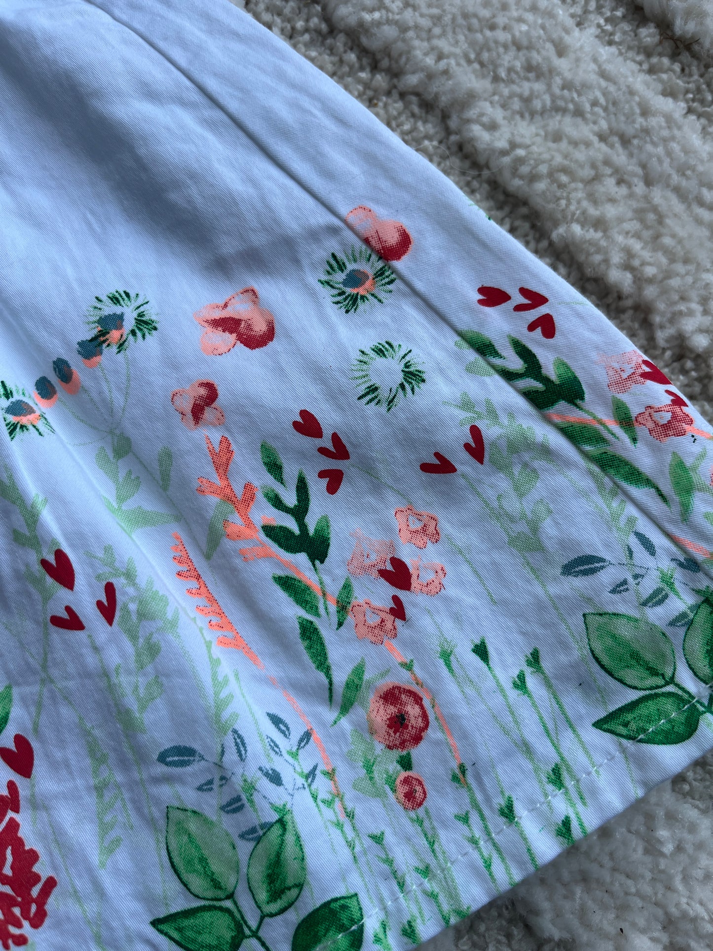 Robe sans manches été blanche motifs fleurs orange fluo Gemo - 12 mois