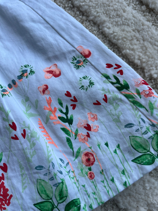 Robe sans manches été blanche motifs fleurs orange fluo Gemo - 12 mois