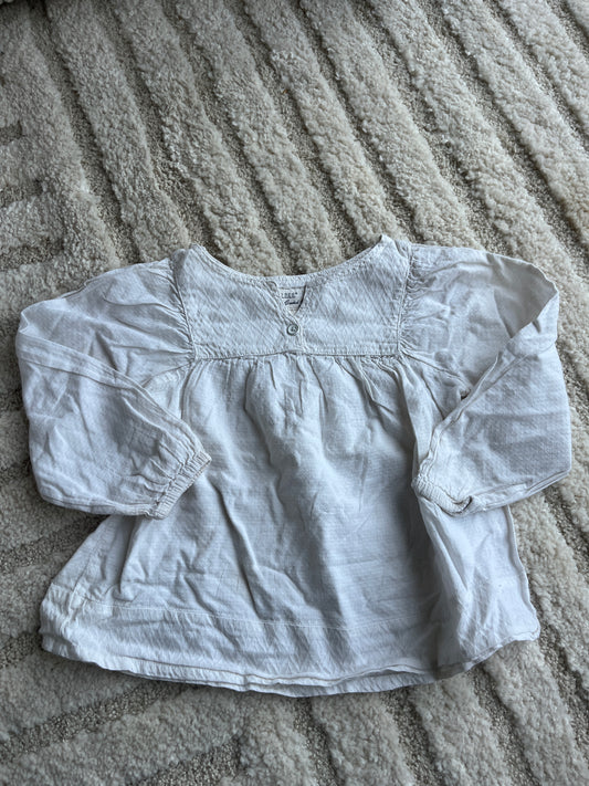 Blouse à manches longues blanche avec broderies H&M - 92 cm