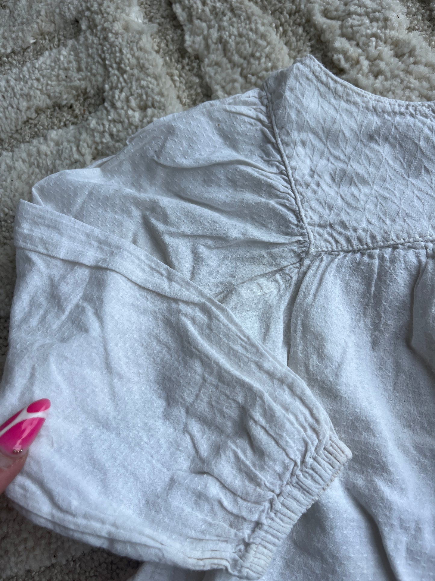 Blouse à manches longues blanche avec broderies H&M - 92 cm