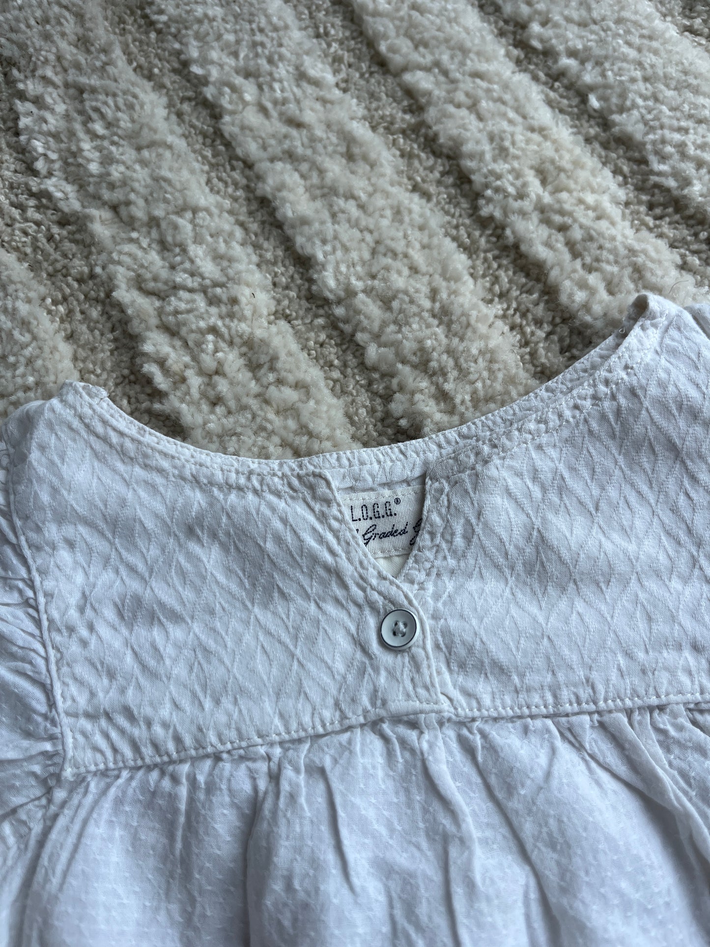 Blouse à manches longues blanche avec broderies H&M - 92 cm