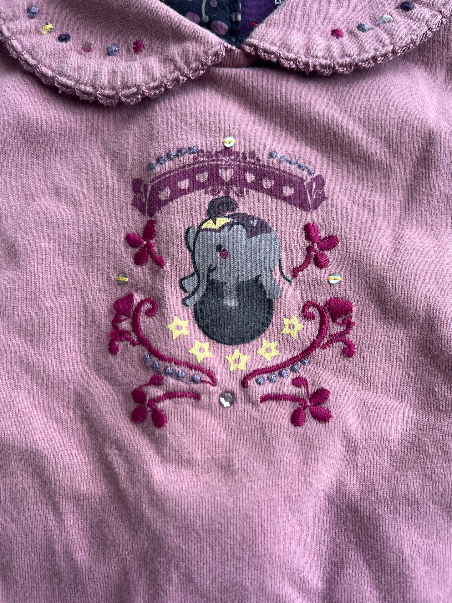 T-shirt à manches longues rose motif éléphant Sergent Major - 18 mois