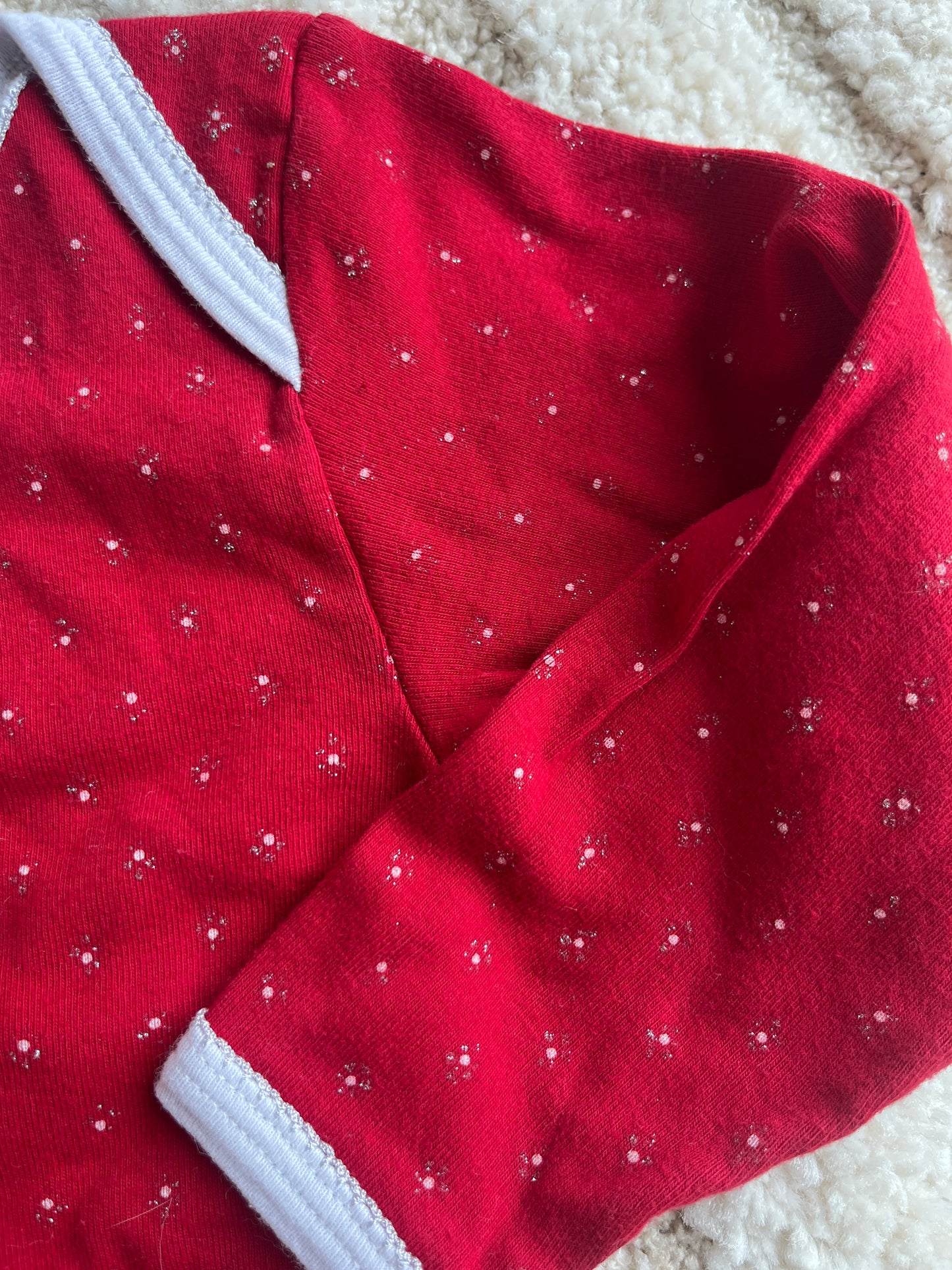 Body à manches longues rouge et blanc Petit Bateau - 24 mois