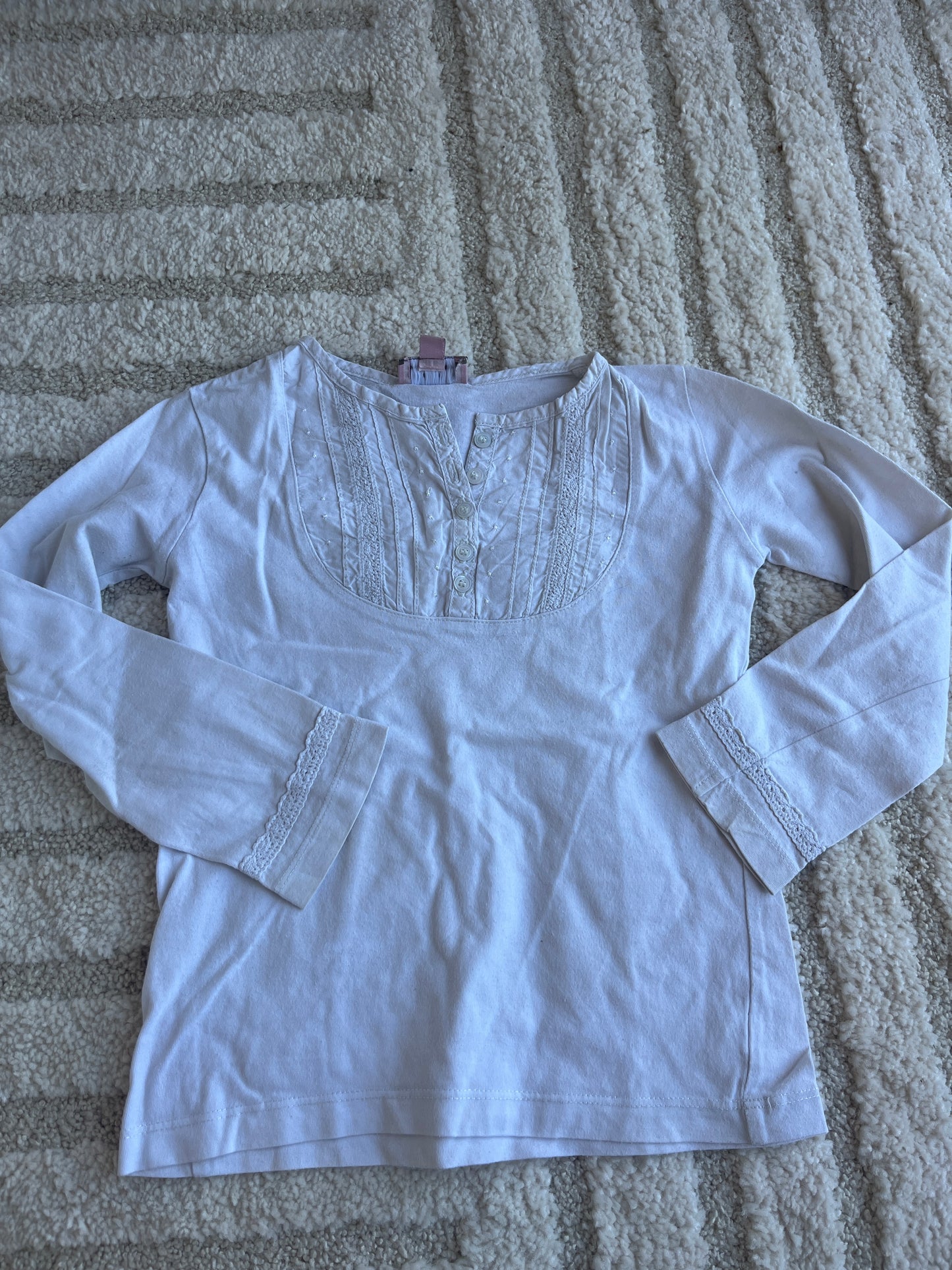 T-shirt à manches longues blanc avec broderies - 5 ans