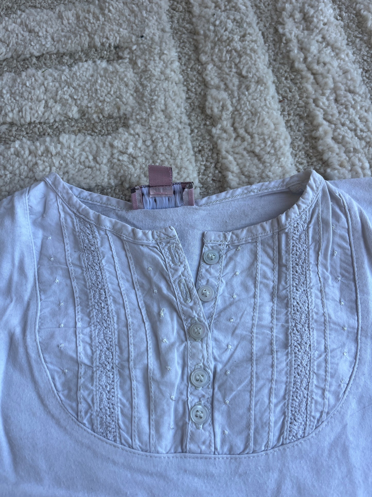 T-shirt à manches longues blanc avec broderies - 5 ans
