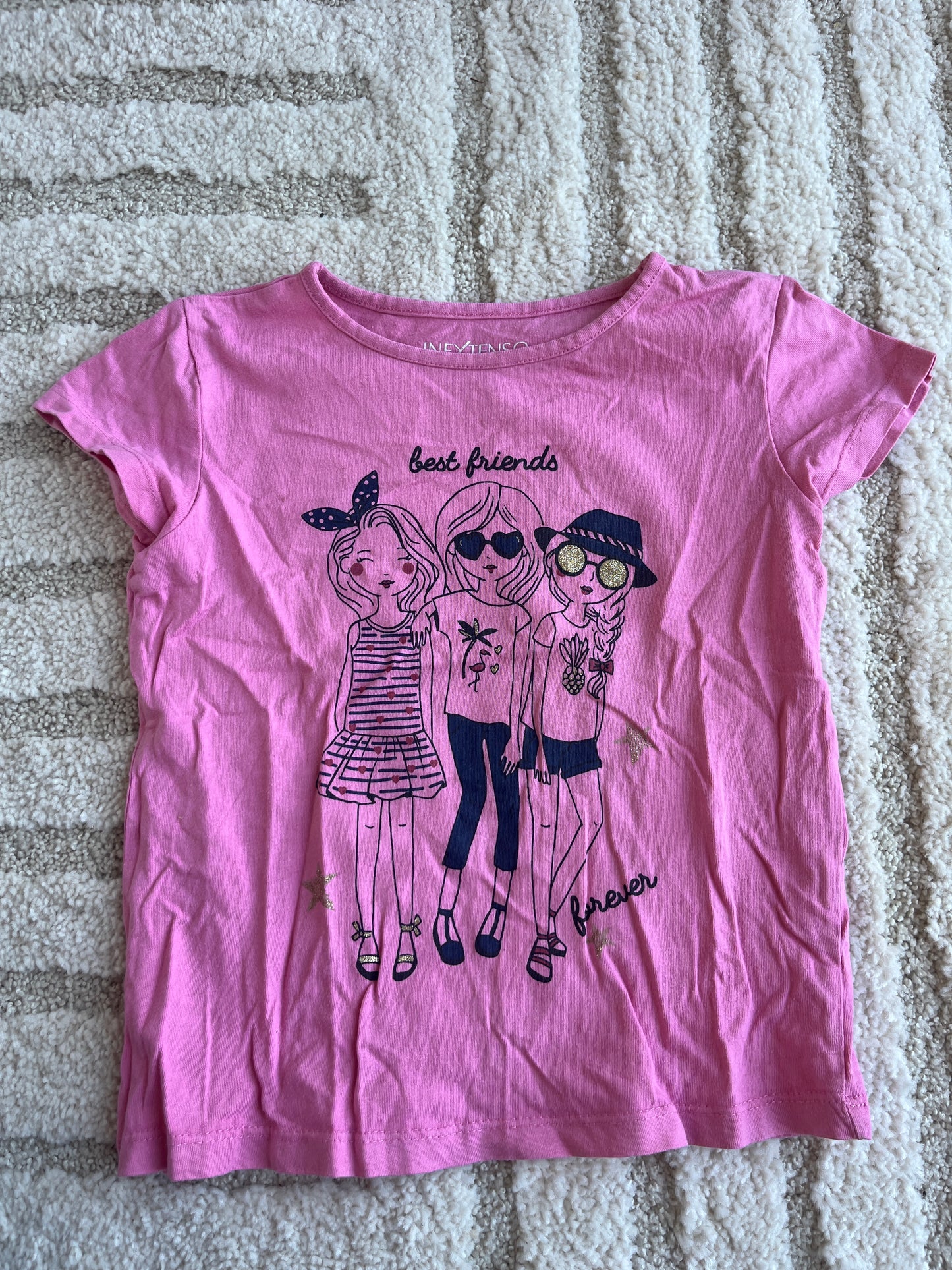 T-shirt à manches courtes rose « Best Friends forever » - 6 ans