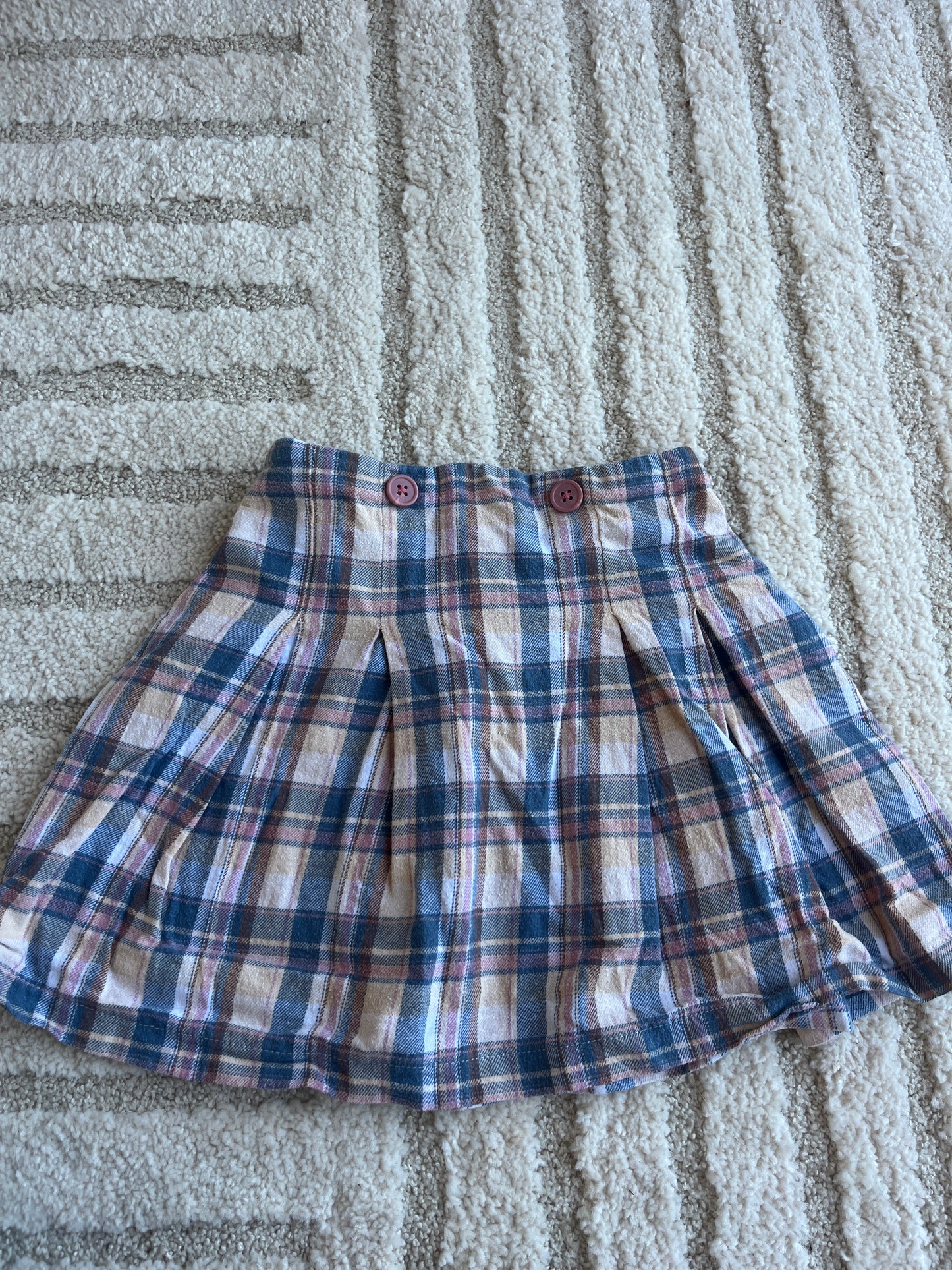 Jupe écolière à carreaux rose et bleu - 6/7 ans (122 cm)