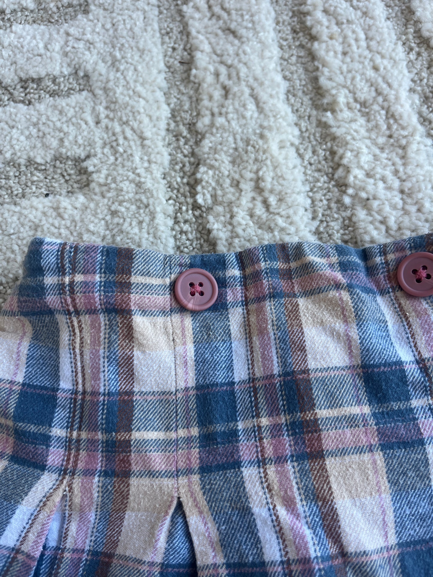 Jupe écolière à carreaux rose et bleu - 6/7 ans (122 cm)