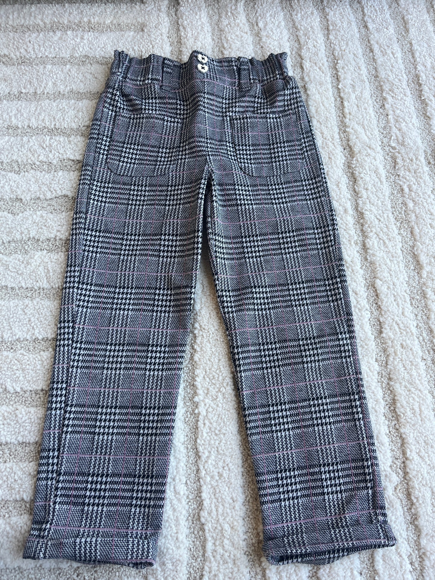 Pantalon droit à carreaux et avec ourlets - 6/7 ans (122 cm)