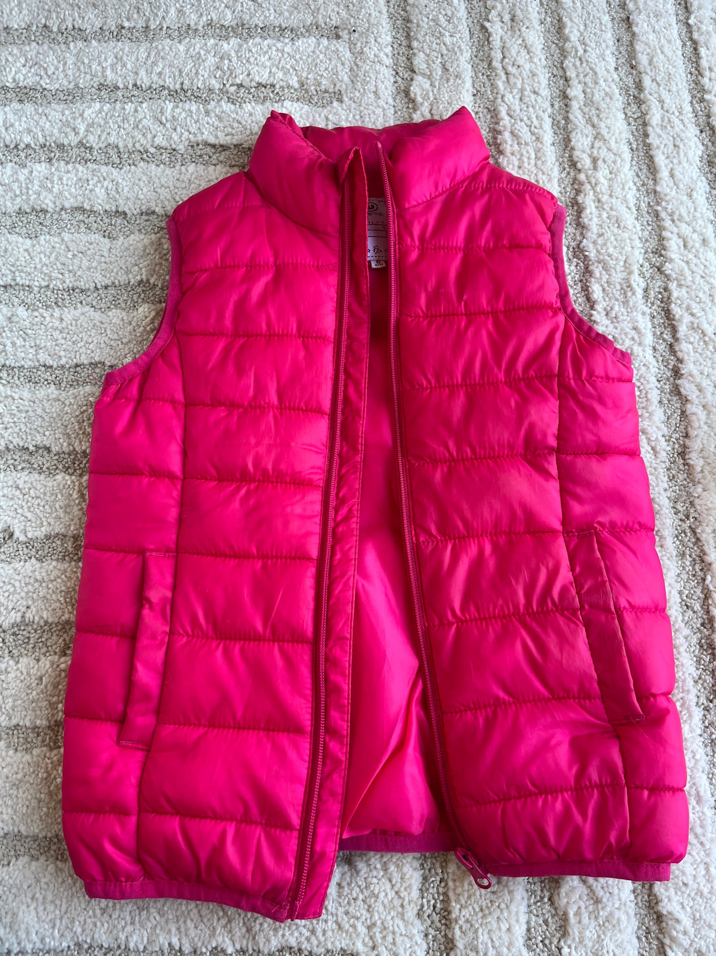 Doudoune sans manches matelassée rose - 6 ans