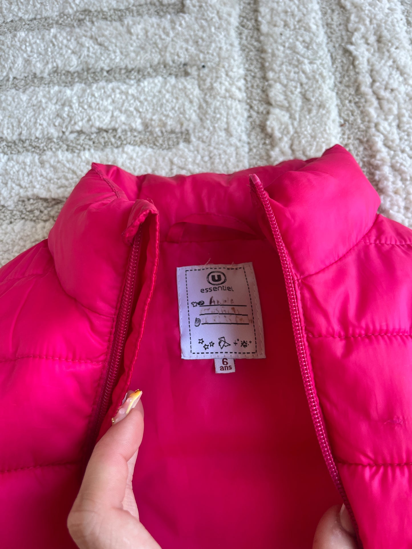 Doudoune sans manches matelassée rose - 6 ans