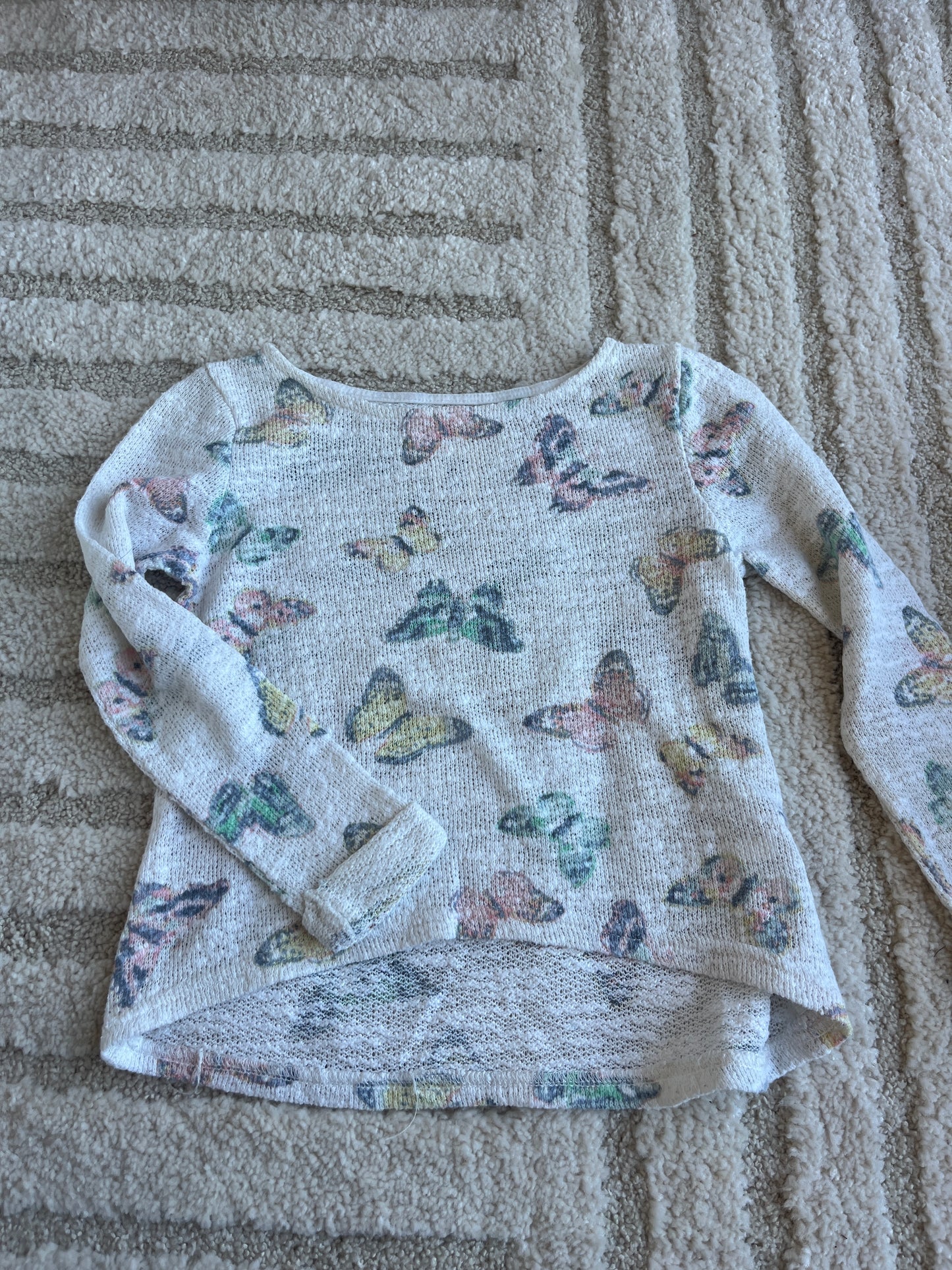 Pull léger en maille blanc motifs papillons H&M - 110/116 cm