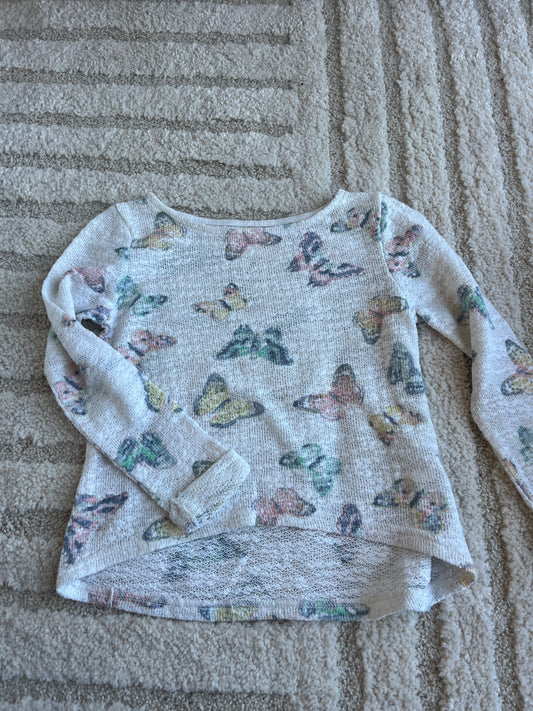 Pull léger en maille blanc motifs papillons H&M - 110/116 cm