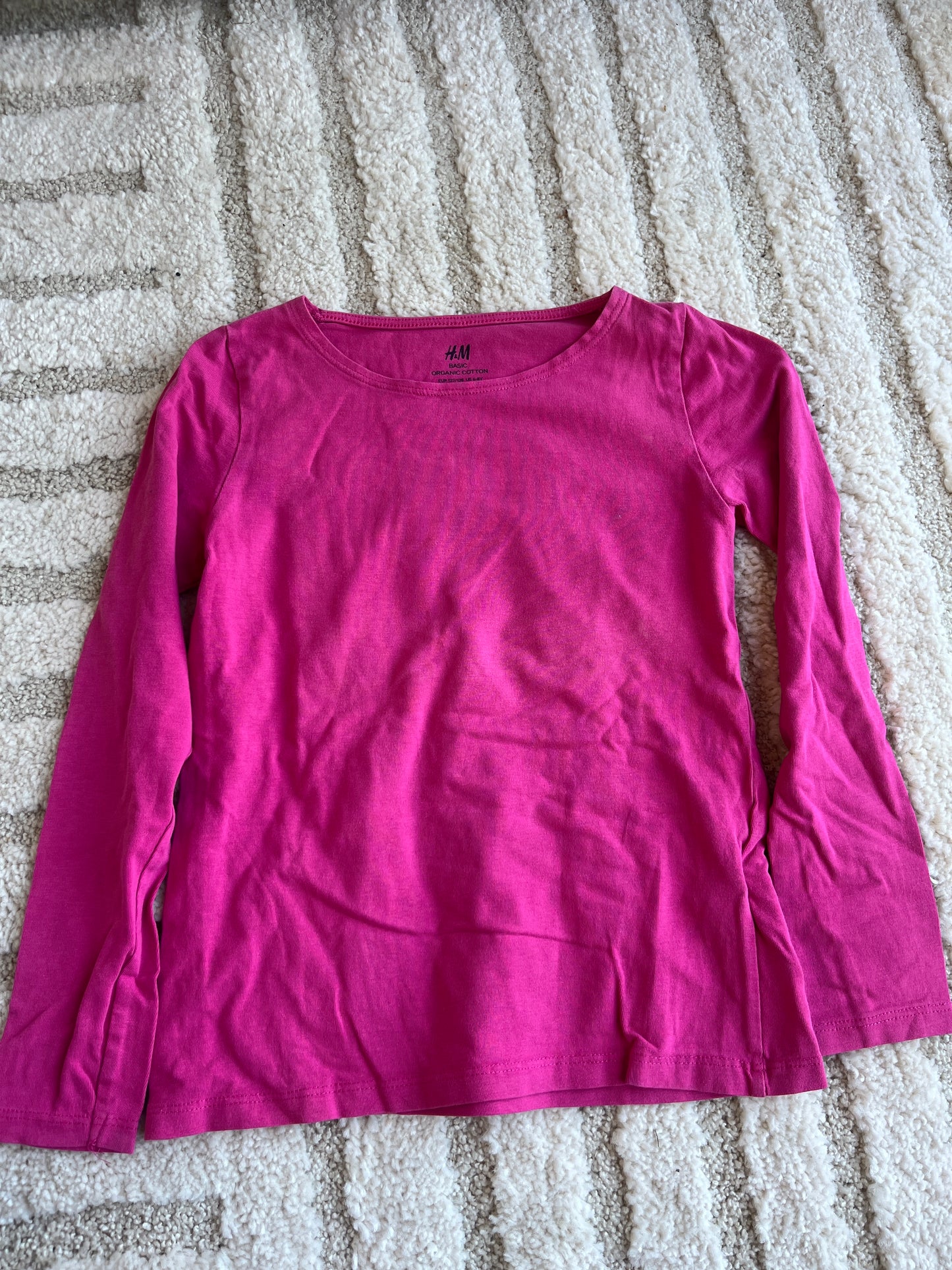 T-shirt à manches longues en jersey fuchsia H&M - 122/128 cm