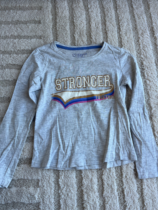 T-shirt à manches longues gris « stronger » - 7/8 ans (128 cm)