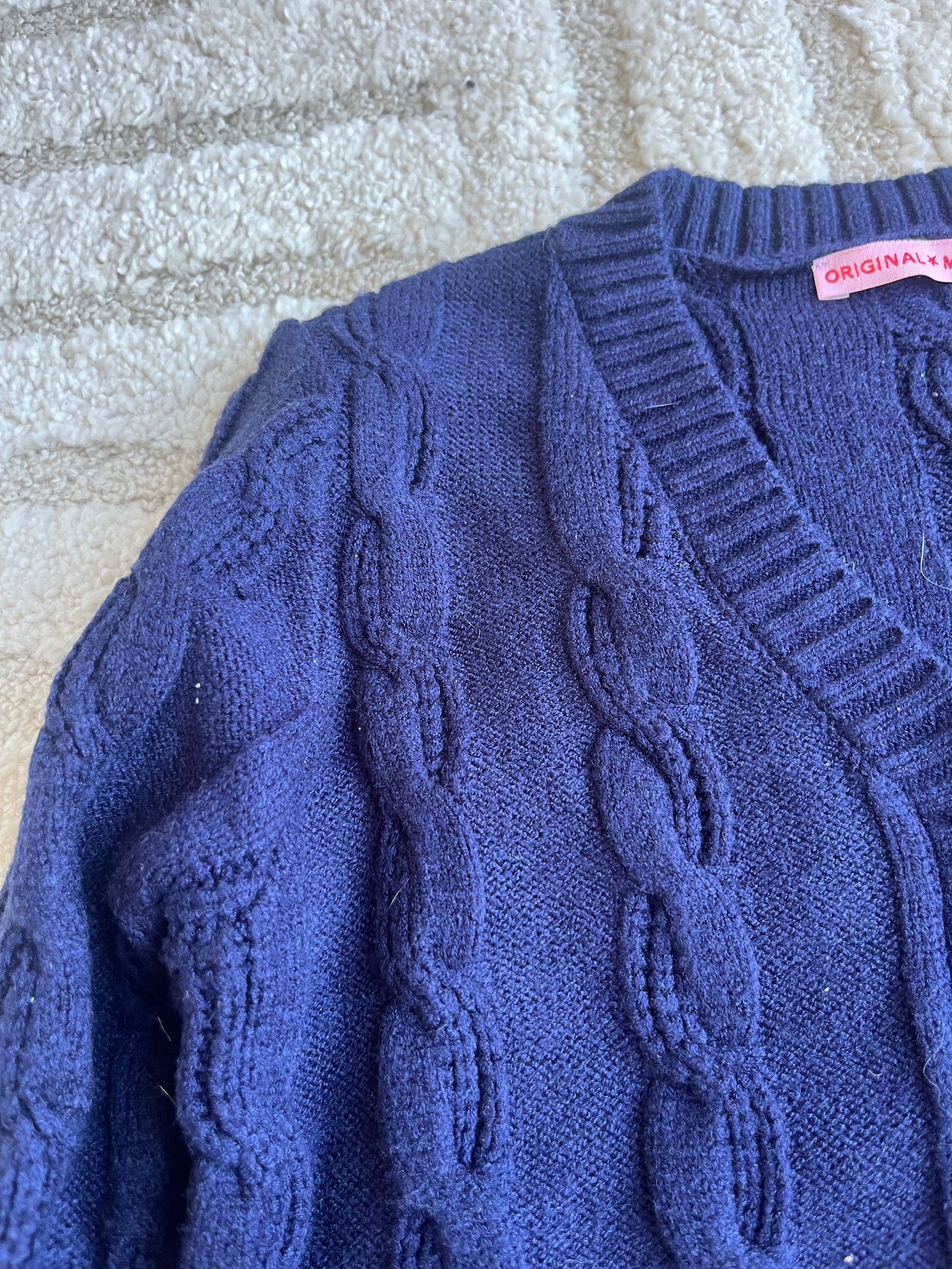 Cardigan bleu en maille chic Original Marines - 7/8 ans
